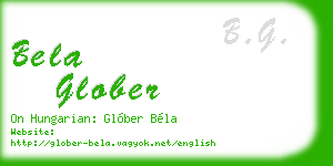 bela glober business card